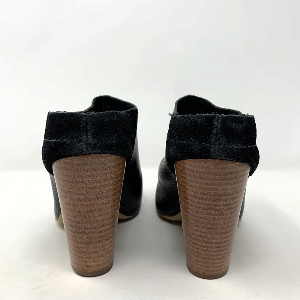 Anthropologie Miss Albright Black Leather Slip On Ankle Booties Size 7 - Picture 6 of 9